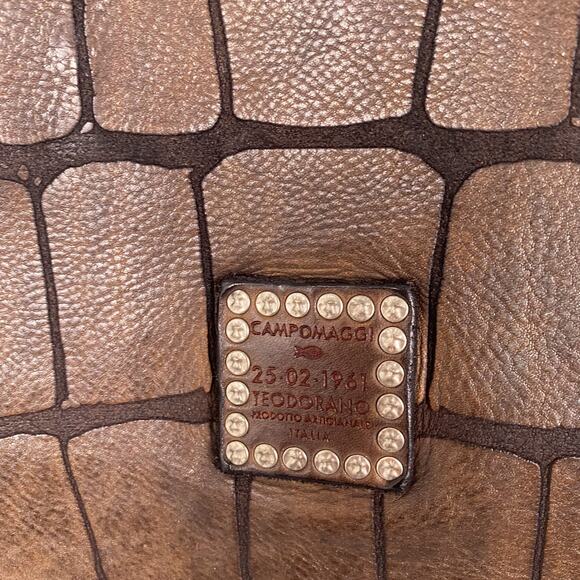 Campomaggi Centaurus in Crocodile Print Laser-Embossed Brown Leather - Picture 5 of 11